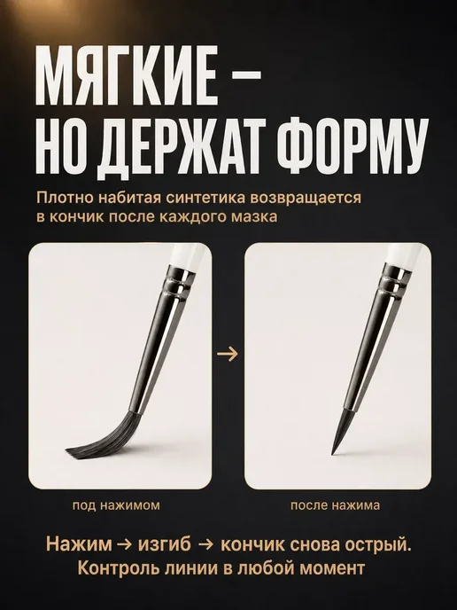 VsemKartinu Набор художественных кистей для рисования акрилом гуашью, 10 шт, фото 2
