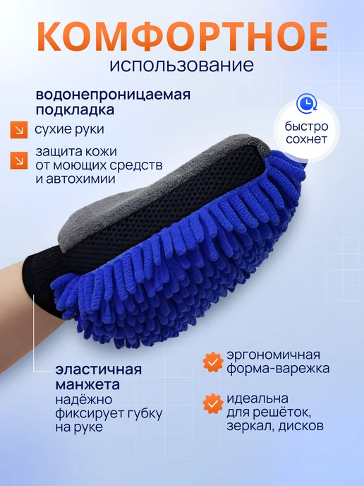 KNL Home Губка для мытья машины непромокаемая, синий, фото 2