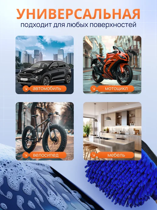 KNL Home Губка для мытья машины непромокаемая, синий, фото 5