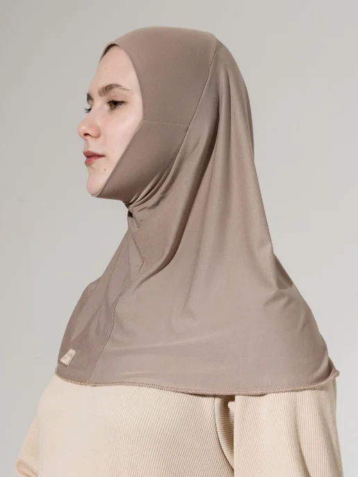 Muslim Dress Хиджаб горянка на завязках, коричневый, фото 3