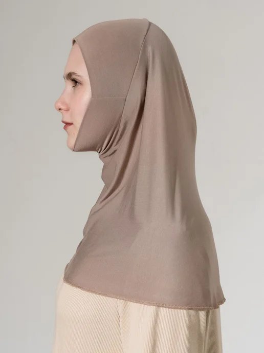 Muslim Dress Хиджаб горянка на завязках, коричневый, фото 6