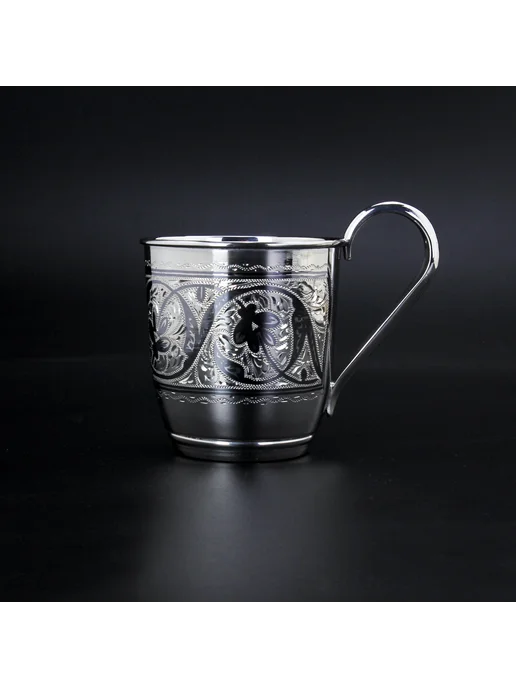 Kubachisilver Кружка из серебра 875 пробы Кубачи, серебристый, фото 3