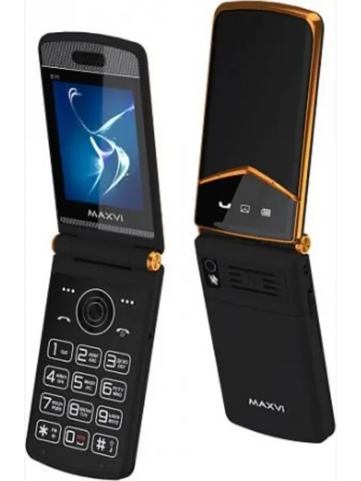 Maxvi Телефон мобильный E11 Black Gold 2 SIM 32Мб Черн Золото, черный, фото 2