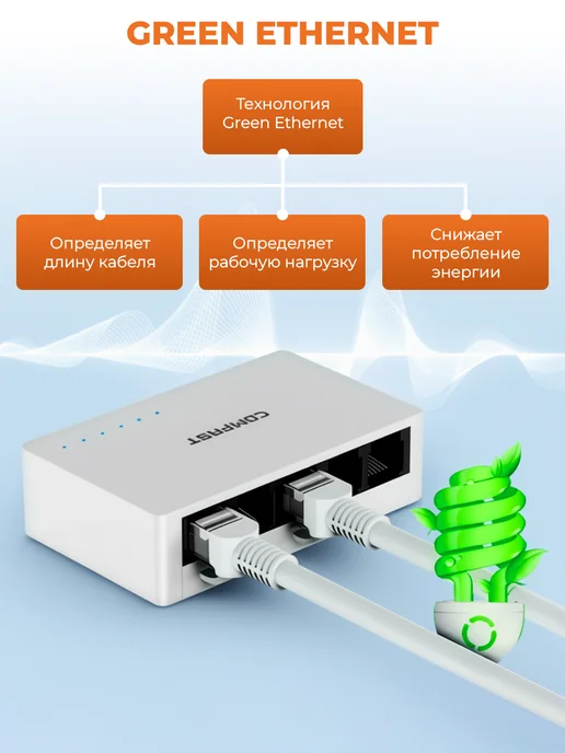 COMFAST Коммутатор Five Port Switch 1000Mbps (CF-SG53 EU), Five CF-SG53 EU, фото 3