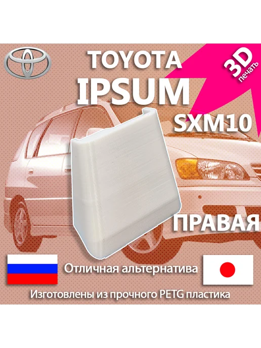 Передний Рейлинг Toyota Ipsum SXM10 правый (черный), белый