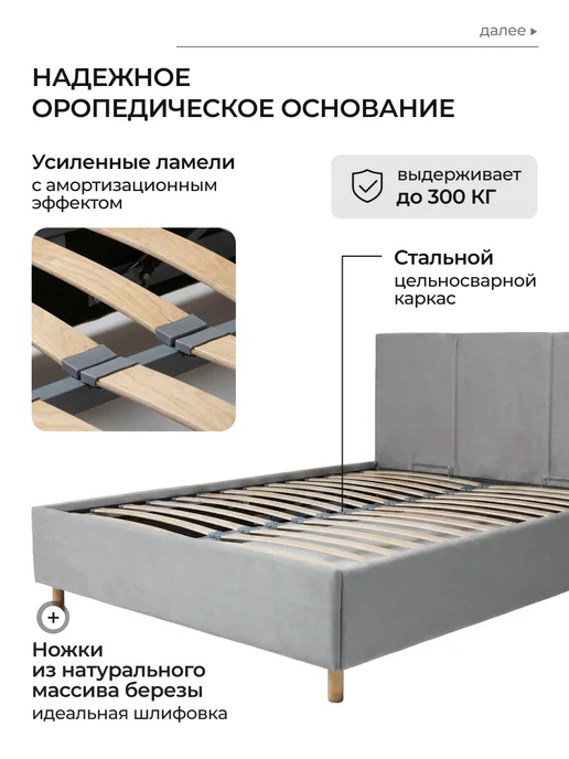 СОН СЕРВИС Кровать 120х200 см с подъемным механизмом Агнес, 120x200 см, фото 3