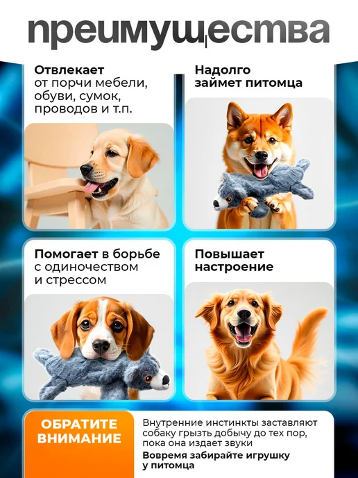 Lili Pets Игрушка для собак Медвежонок, синий, фото 5