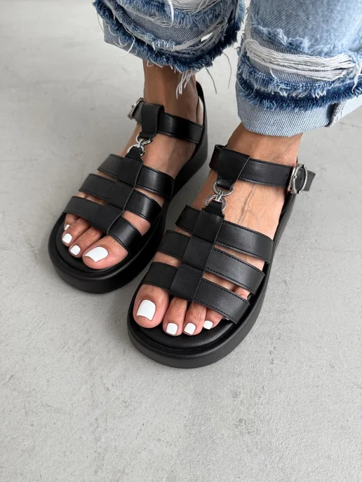 GRACIA MILANI Сандалии женские летние на платформе, черный, фото 4