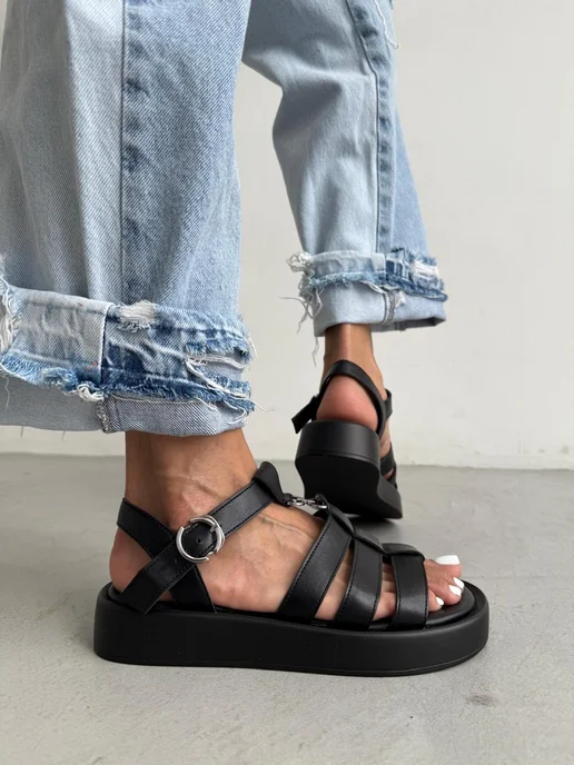 GRACIA MILANI Сандалии женские летние на платформе, черный, фото 6