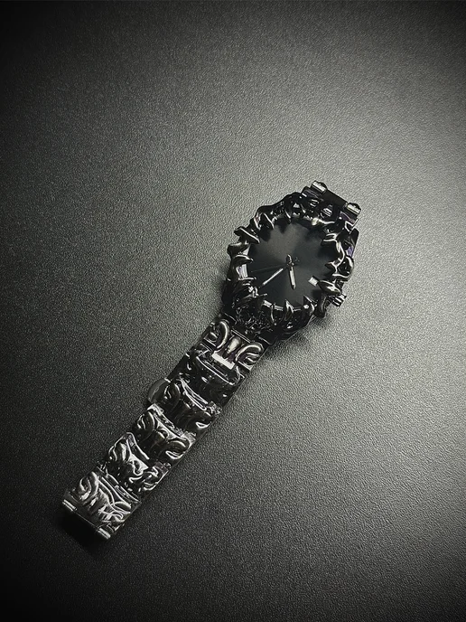 Часы наручные кварцевые y2k алабастер black, черный, фото 2