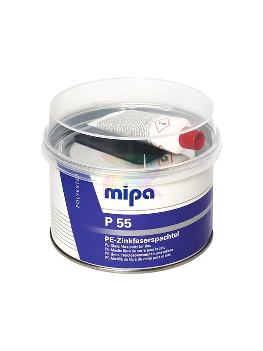 mipa Шпатлевка со стекловолокном и цинком P55 0,875 кг, 875 г