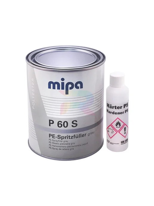 mipa Шпатлевка полиэфирная жидкая автомобильная P60S 1 л, 1 л, фото 2