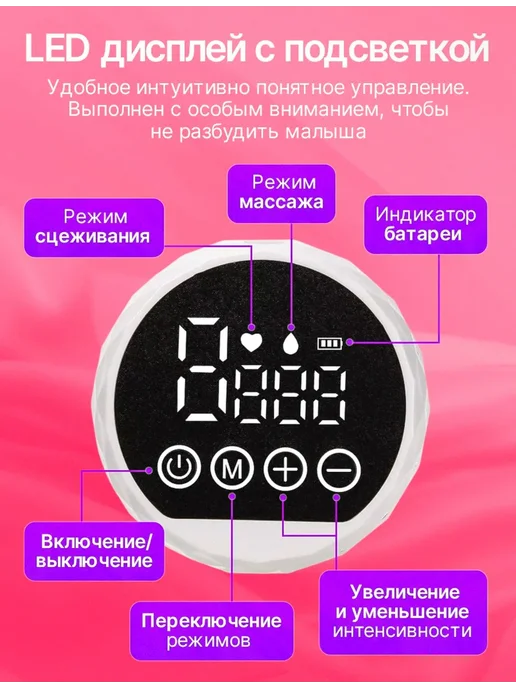 Молокоотсос электрический беспроводной мощный, белый, фото 4
