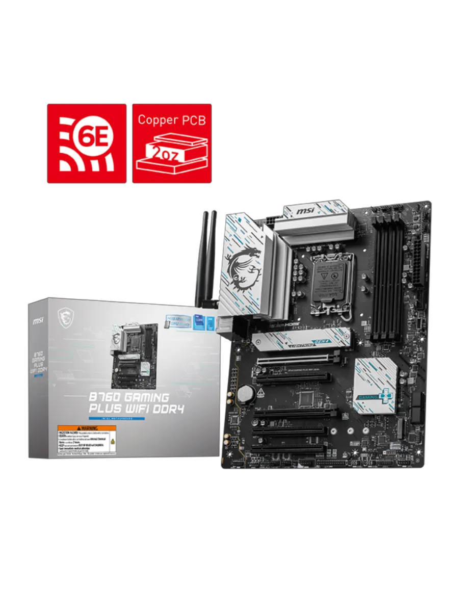 MSI Материнская плата B760 GAMING PLUS WIFI DDR4, LGA1700