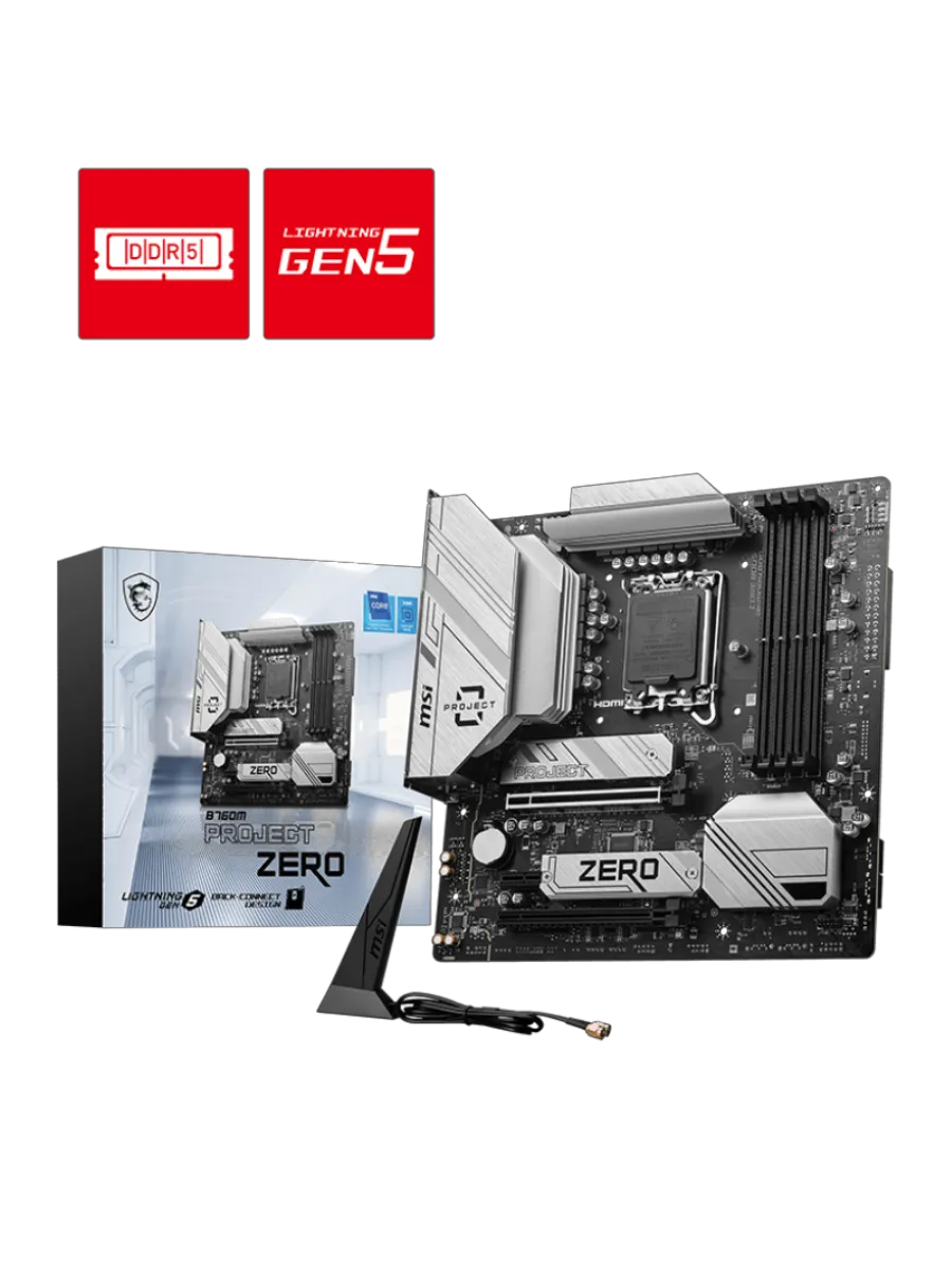 MSI Материнская плата B760M PROJECT ZERO, LGA1700, Micro-ATX