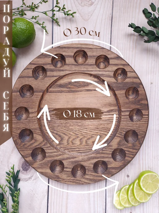 Top wooden crafts Пасхальная подставка для яиц под кулич, черный, фото 3