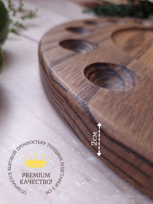 Top wooden crafts Пасхальная подставка для яиц под кулич, черный, фото 4