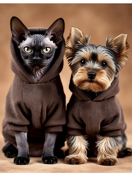 Mon pompon Одежда для сфинкса костюм для кошки, коричневый, фото 4