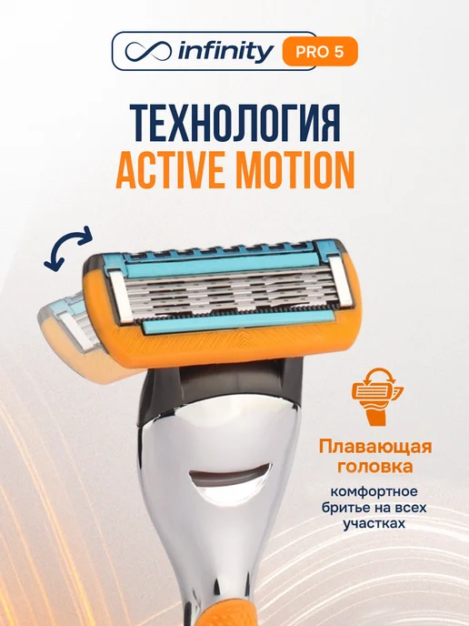 INFINITY Кассеты для бритья мужские 6 шт совместимы c Gillette Fusion, 6 шт, фото 6