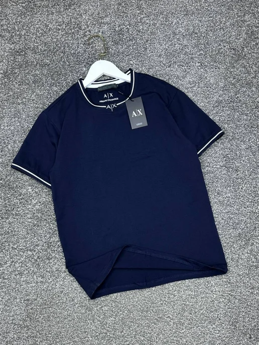 Armani Exchange Футболка Армани АХ вышивка, синий