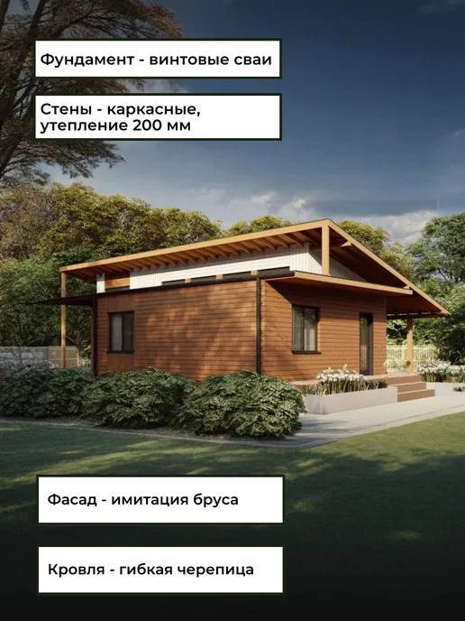 Хородом Проект одноэтажного современного дома 88 м2 с 2 спальнями, вариант, фото 7
