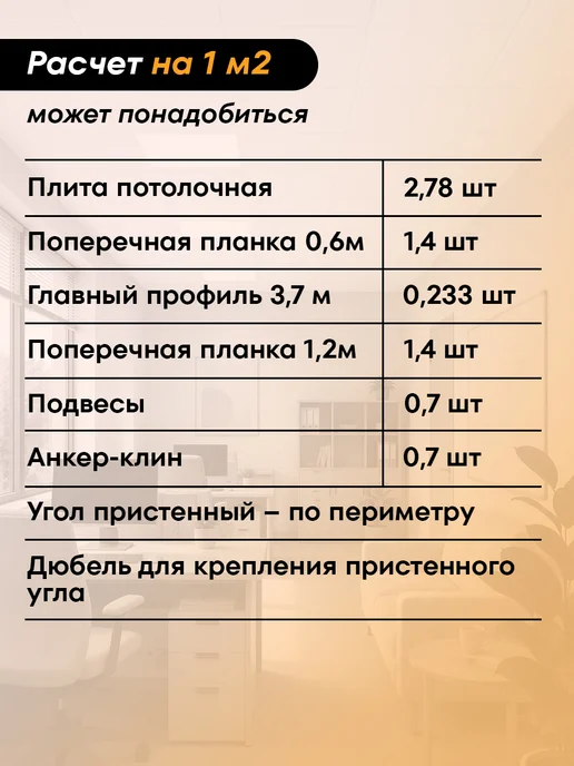 ANGARA Потолочная панель Армстронг Ангара Лед 600х600х7мм 24 шт, 24 шт, фото 6