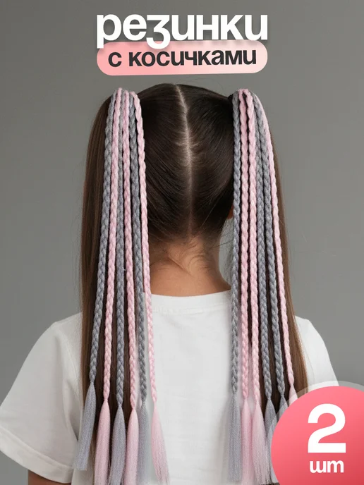 HairBee Косички на резинке набор 2 шт, 2 шт