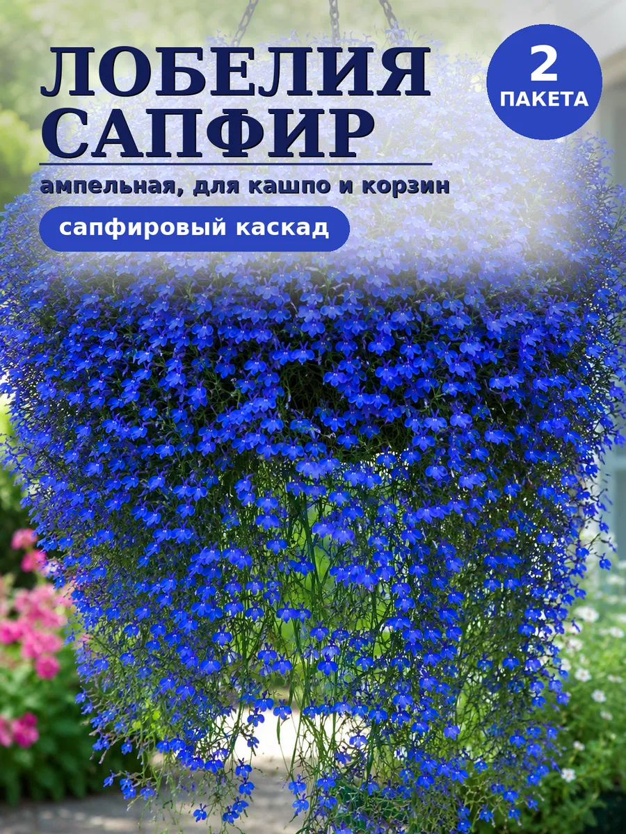 Семена цветов Лобелия Сапфир 2 шт