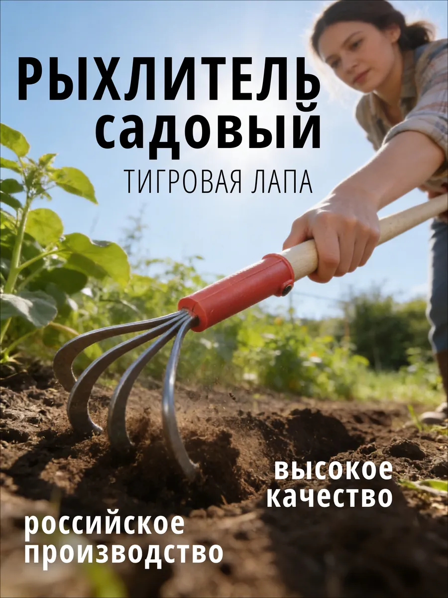 Рыхлитель садовый ручной инструмент и инвентарь с черенком