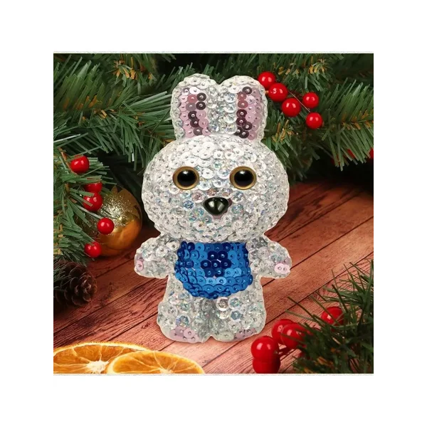 Игрушка пайетками "Зайка", 3 цвета пайеток