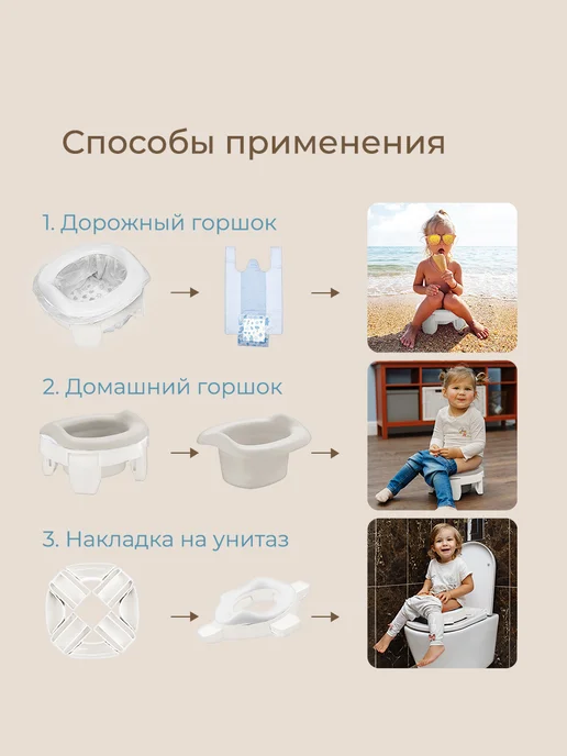 ROXY-KIDS Горшок детский складной дорожный для девочки и мальчика, белый, фото 2