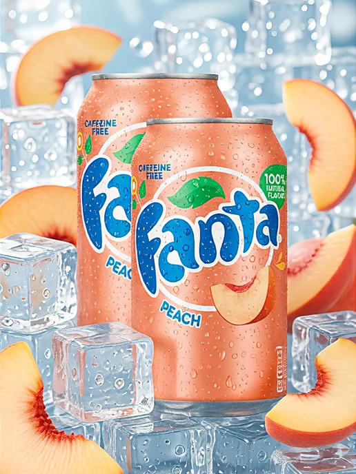 fanta Напиток газированный персик, 2 шт. по 355 мл, 2 шт, 355 мл