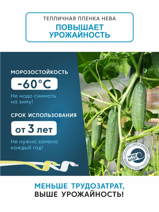 НЕВА Пленка для теплиц и парников 100 мкм, 3х7 м, 150 мкм, 7x2 м, фото 2