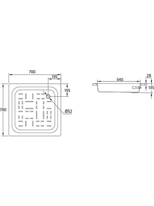 BLB Стальной поддон для душа Universal SG 70х70 CF7012001 Белый, 70x70, фото 3