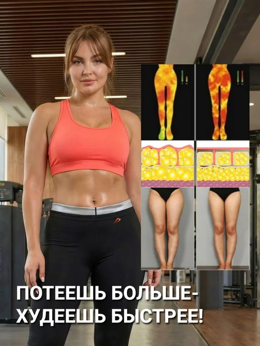 ShapeX Бриджи шорты для похудения с эффектом сауны, черный, фото 2