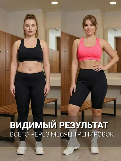 ShapeX Бриджи шорты для похудения с эффектом сауны, черный, фото 3