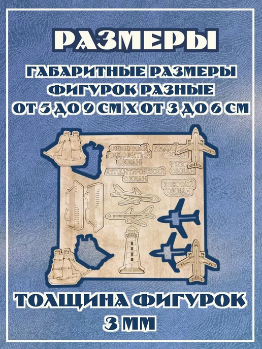 Инженериум Дополнительная комплектация Океаны карте мира и подложке, 5 шт, фото 4