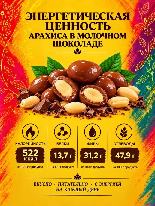 РУСТИК Арахис в молочном шоколаде 1кг, 300 грамм, фото 3