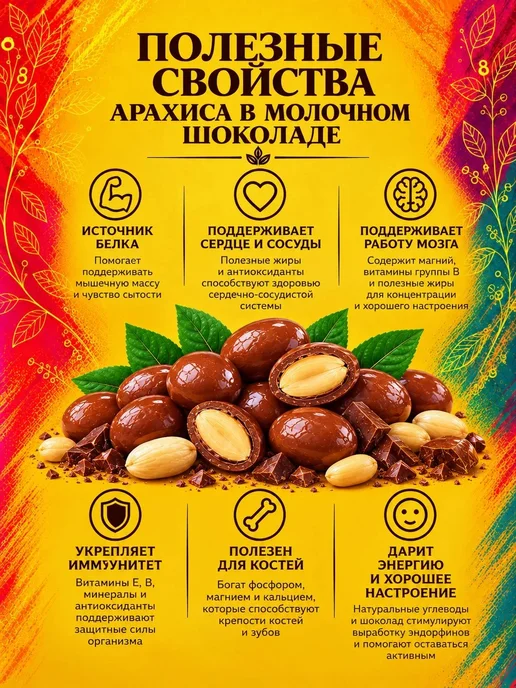 РУСТИК Арахис в молочном шоколаде 1кг, 300 грамм, фото 4