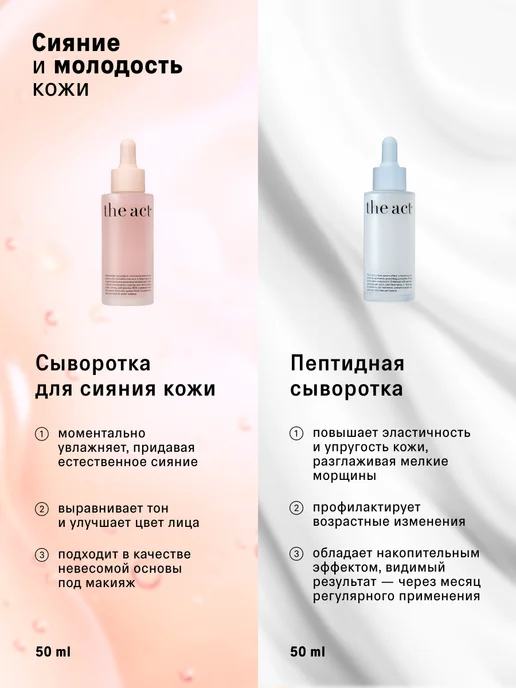 The Act Набор сыворотки для лица увлажняющая и для сияния кожи, сывороток антивозрастная, фото 2
