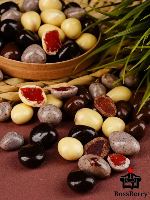 BossBerry Вишня в шоколаде и йогуртовой глазури ассорти 170 г, 170 г, фото 2