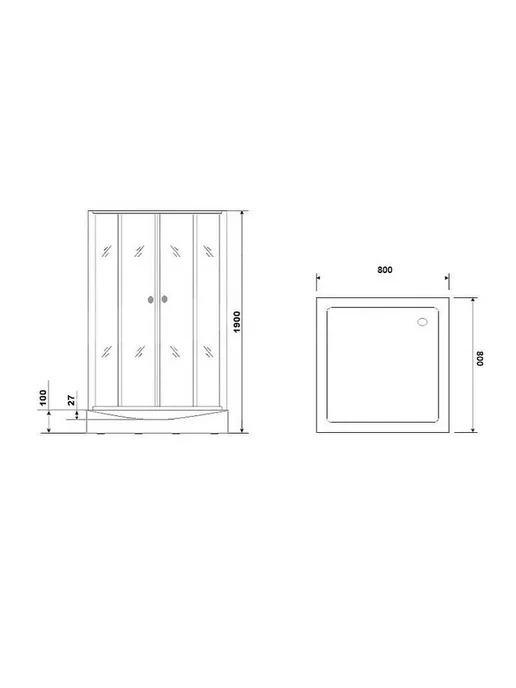 PARLY Душевая кабина Frost 80x80 без гидромассажа, 80x80, фото 7