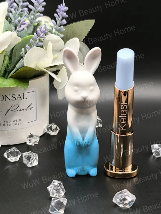 Kiss Beauty Бальзам для губ Розовый Зайчик, голубой, фото 3