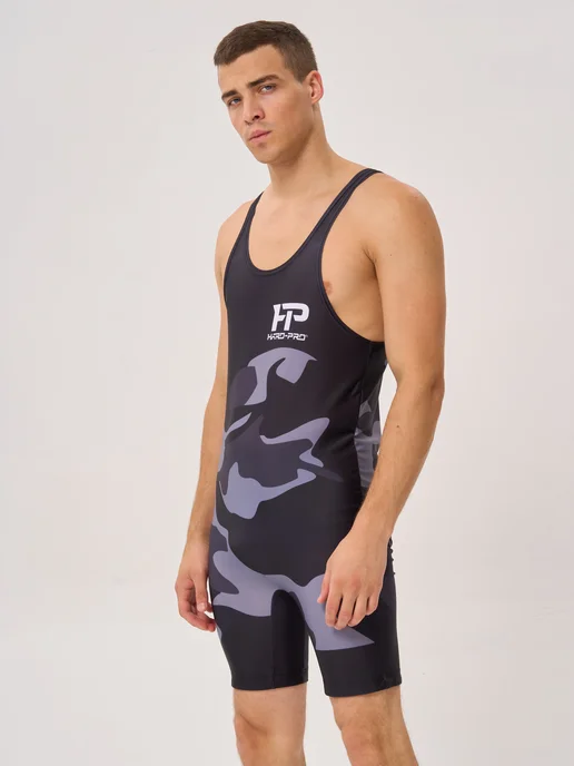 HARD-PRO Трико борцовское Camo Black, черный, фото 4