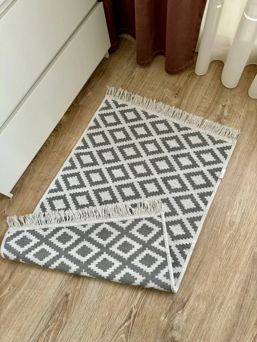MUSAFIR HOME Коврик комнатный хлопковый двусторонний 60×90, вариант, фото 2