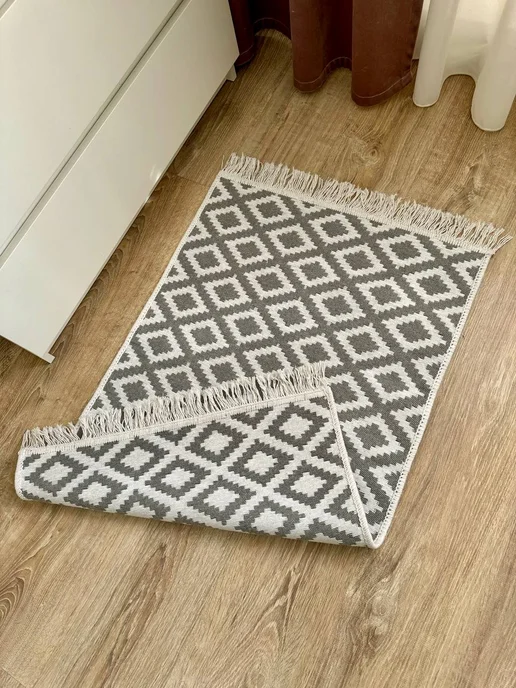 MUSAFIR HOME Коврик комнатный хлопковый двусторонний 60×90, вариант, фото 7