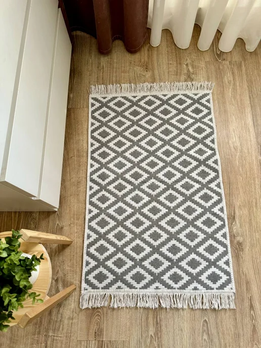 MUSAFIR HOME Коврик комнатный хлопковый двусторонний 60×90, вариант, фото 8