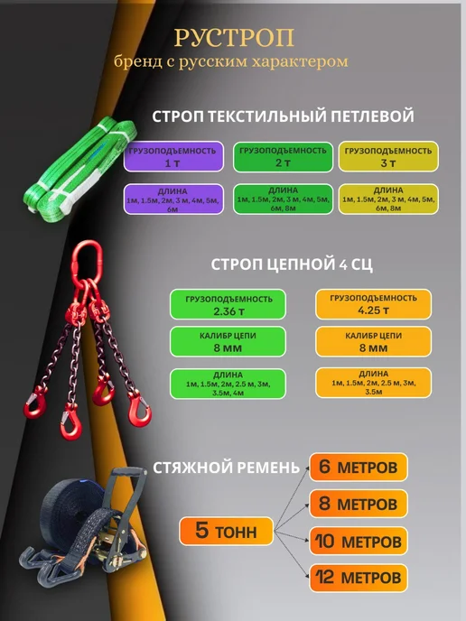 РУСТРОП Строп цепной 4 СЦ с укоротителями, вариант, фото 8