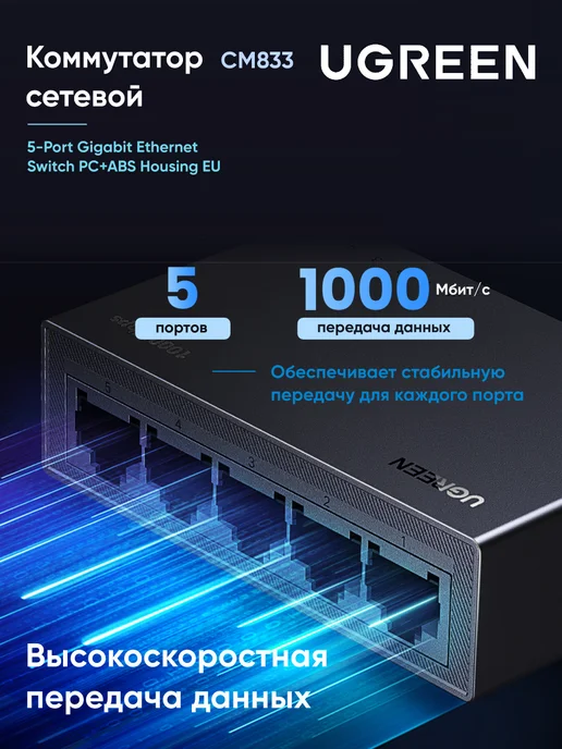 UGREEN Коммутатор сетевой CM833 (35492EU) 5-Port, вариант