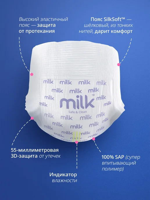 МИЛК MILK подгузники-трусики Yoga Pants, XL (12-20 кг), 30 шт, 20 кг, 30 шт, фото 7